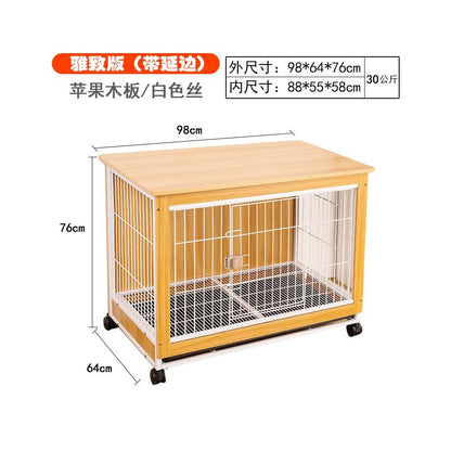 【2026 實木旗艦款】室內多功能寵物別墅｜自帶廁所分區隔離籠 - 吉安寵物用品