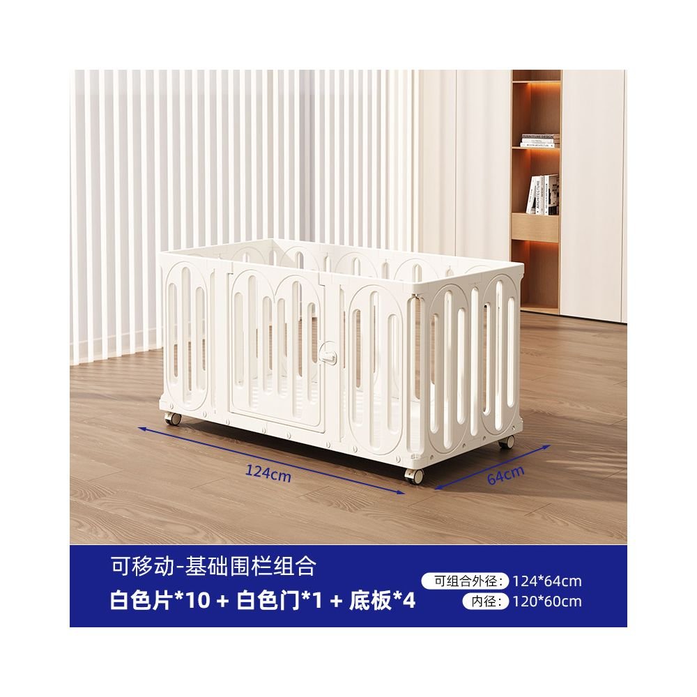 【2026 全景系列】全透明室內寵物圍欄別墅｜中小型犬專用移動式隱形狗籠 - 吉安寵物用品