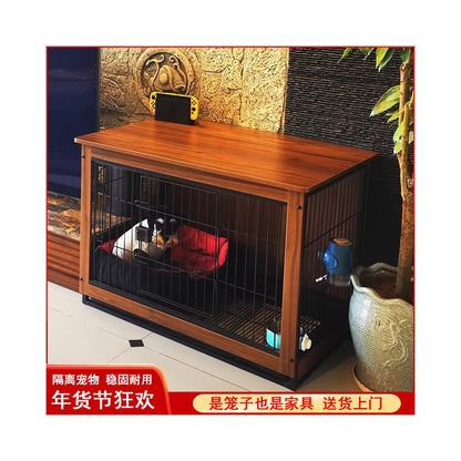 【2026 實木旗艦款】室內多功能寵物別墅｜自帶廁所分區隔離籠 - 吉安寵物用品