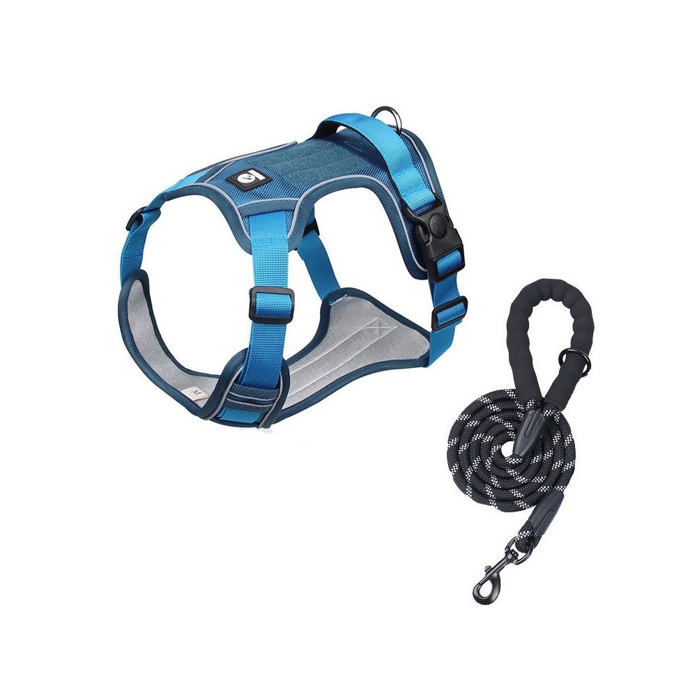 【葵葵熊戶外健行版】金毛/拉布拉多專用背心式胸背帶｜自帶側邊收納袋 (Baby Bag) 牽引組 - 吉安寵物用品