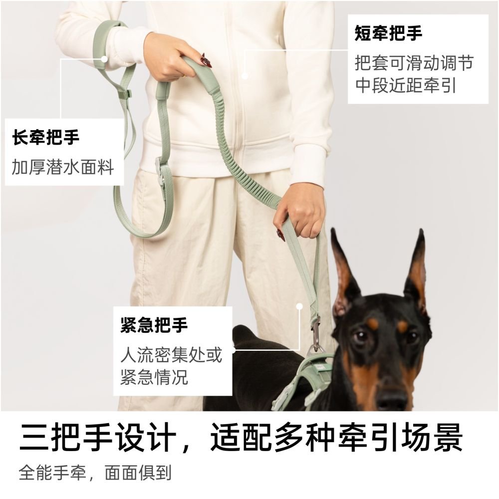 【BuddyArmor 官方正品】全能系列多功能牽引繩｜斜背/腰掛解放雙手狗繩 - 吉安寵物用品