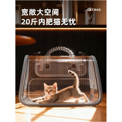 Cat bag for outdoor use portable large capacity cat crossbody bag backpack pet breathable space cabin portable dog backpack - 吉安宠物用品