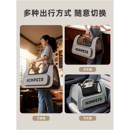 Cat bag for outdoor use portable large capacity cat crossbody bag backpack pet breathable space cabin portable dog backpack - 吉安宠物用品