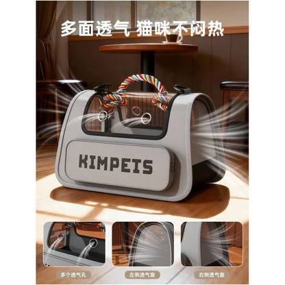 Cat bag for outdoor use portable large capacity cat crossbody bag backpack pet breathable space cabin portable dog backpack - 吉安宠物用品