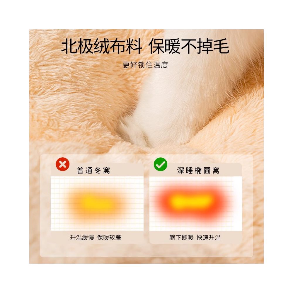 Cat bed universal four seasons closed large oval bed thickened winter warm winter small dog mat dog bed - 吉安宠物用品