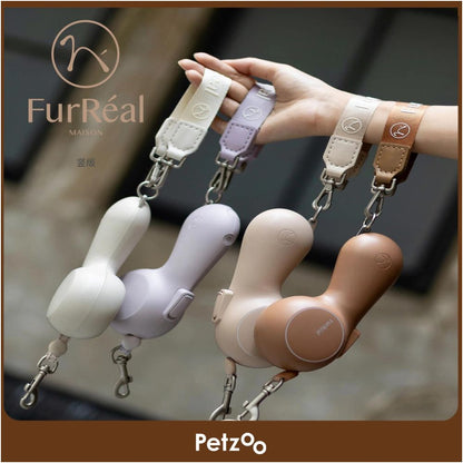 【FurReal 官方正品】三合一智慧自動伸縮牽引繩｜內置暖手寶 + 行動電源功能 - 吉安寵物用品