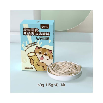 Golden Old Cat Freeze Dried Pet Goat Milk Sandwich Rod Grinding Rod Snack Teeth Cleaning for Kittens Special Cheese Deng Feng s Home - 吉安寵物用品