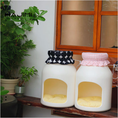 【HAJIMI 官方正品】瓶型極簡寵物別墅｜全封閉式防水易清潔貓窩 - 吉安寵物用品