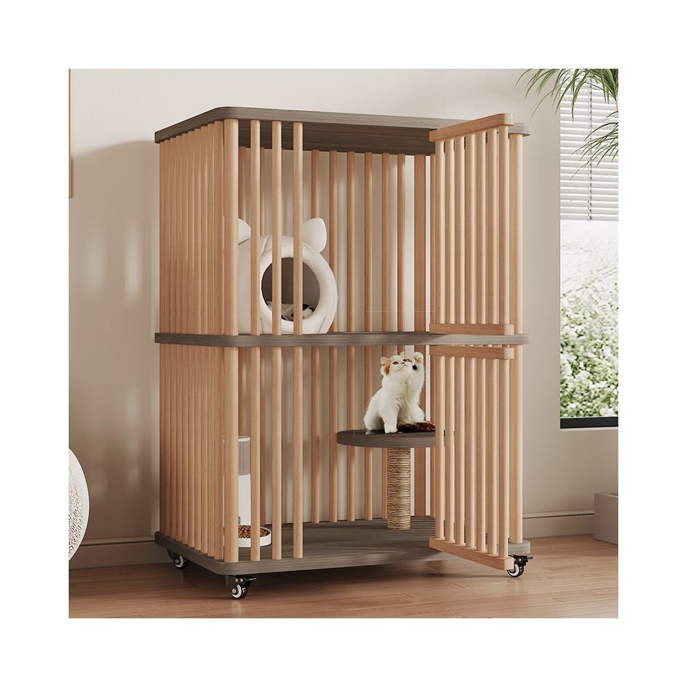 【LeSqueak 官方正品】雙層豪華特大空間貓別墅｜室內精品實木貓櫃 - 吉安寵物用品