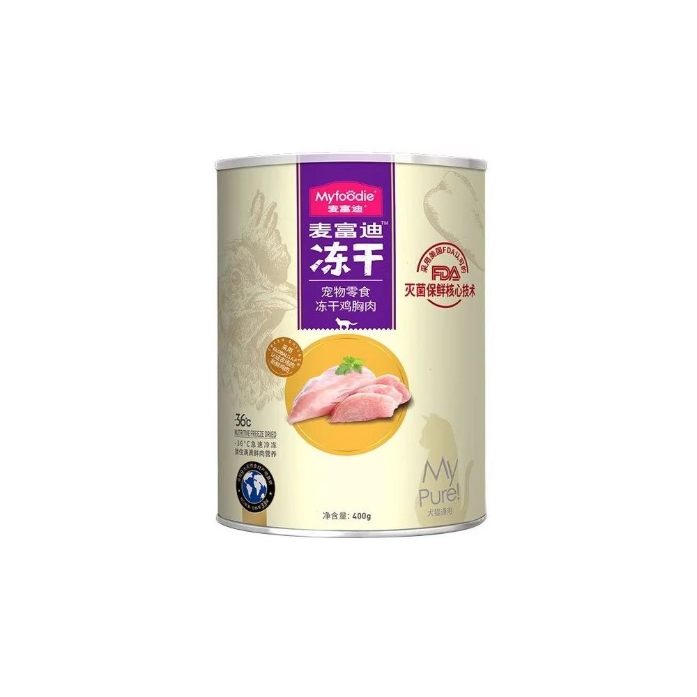 【麥富迪 Maifudi】寵物凍乾零食大桶裝 400g｜純肉雞胸肉/鮭魚塊 貓咪幼貓高蛋白營養零食 - 吉安宠物用品