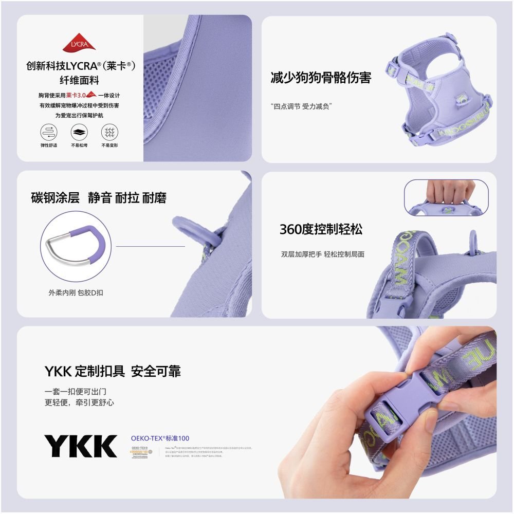 【maogoublue】經典克萊因藍胸背帶｜全犬種通用背心式牽引組 - 吉安寵物用品