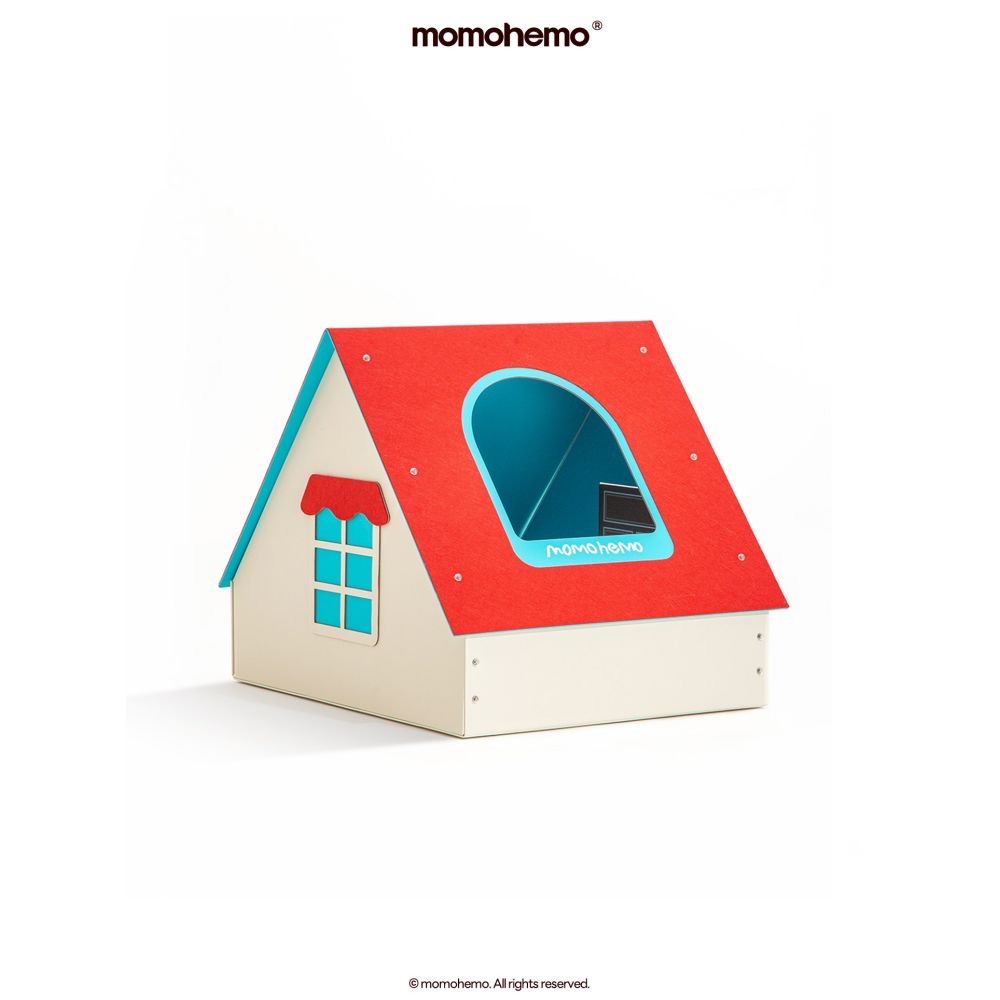 【預售限定】Momoemo 紅屋寵物豪宅｜美式露營風開放式貓狗屋 - 吉安寵物用品