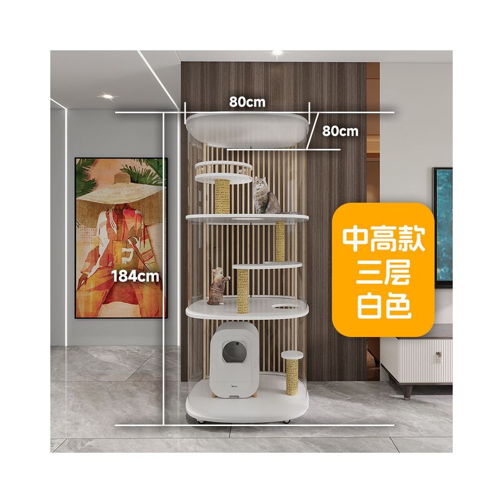 【Monster Castle 怪獸城堡】豪華全景實木貓別墅｜透明展示型大空間貓櫃 - 吉安寵物用品