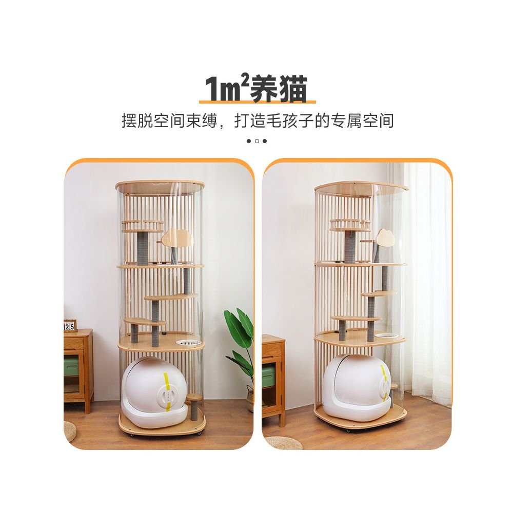 【Monster Castle 怪獸城堡】豪華全景實木貓別墅｜透明展示型大空間貓櫃 - 吉安寵物用品