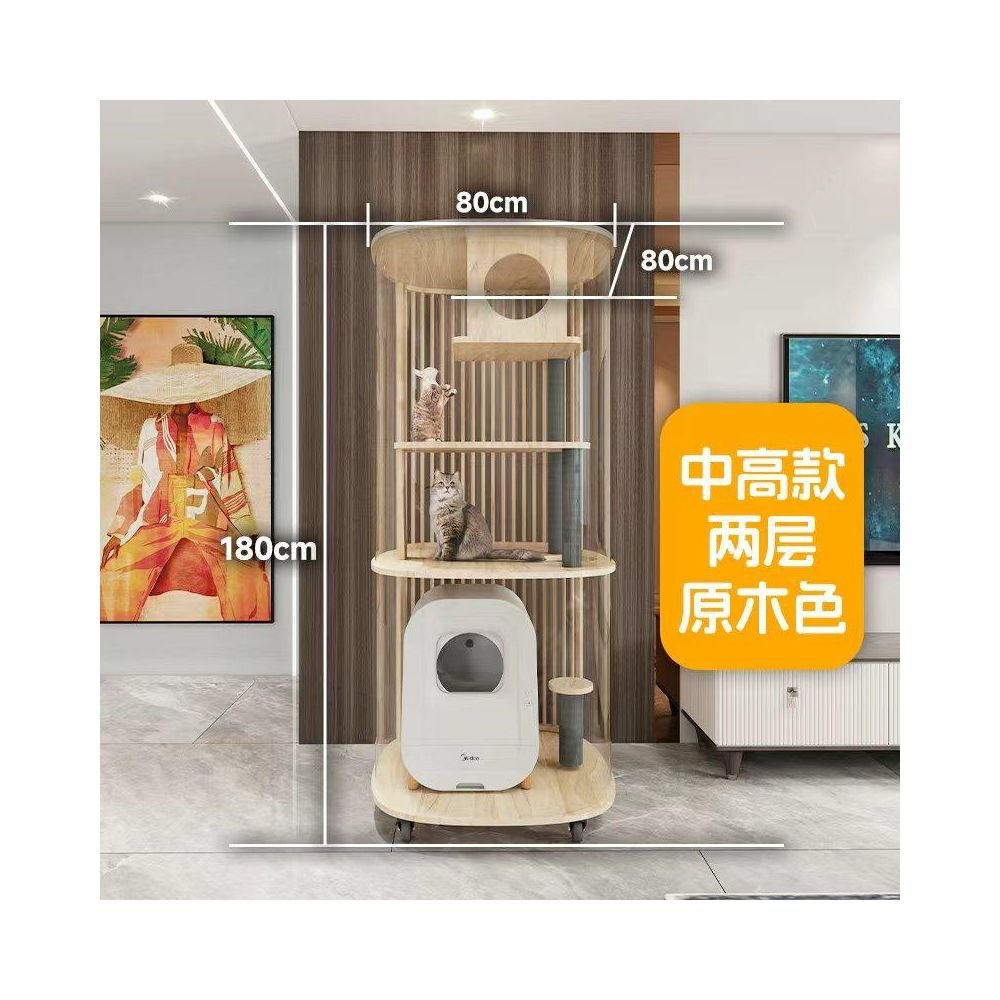 【Monster Castle 怪獸城堡】豪華全景實木貓別墅｜透明展示型大空間貓櫃 - 吉安寵物用品