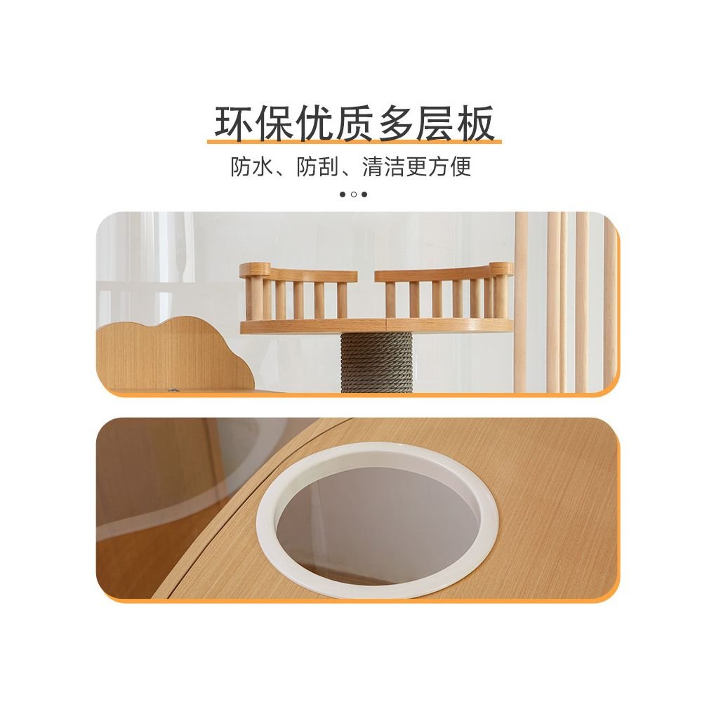 【Monster Castle 怪獸城堡】豪華全景實木貓別墅｜透明展示型大空間貓櫃 - 吉安寵物用品