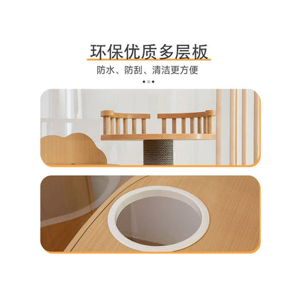 【Monster Castle 怪獸城堡】豪華全景實木貓別墅｜透明展示型大空間貓櫃 - 吉安寵物用品