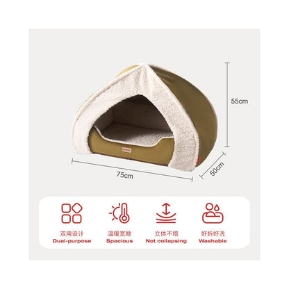 【Petstar 官方正品】冬季加厚帳篷貓狗窩｜半封閉式蓄熱避風港 - 吉安寵物用品