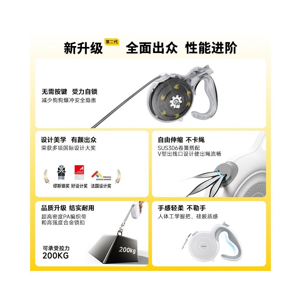 【Petsuper 官方正品】高強韌自動伸縮牽引繩｜中大型犬專用防爆衝狗繩 - 吉安寵物用品