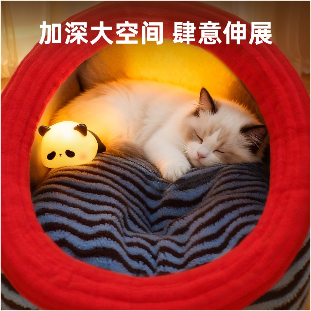 【主動恆溫版】冬季加厚加熱貓窩｜全封閉式安全感電熱貓屋 - 吉安寵物用品