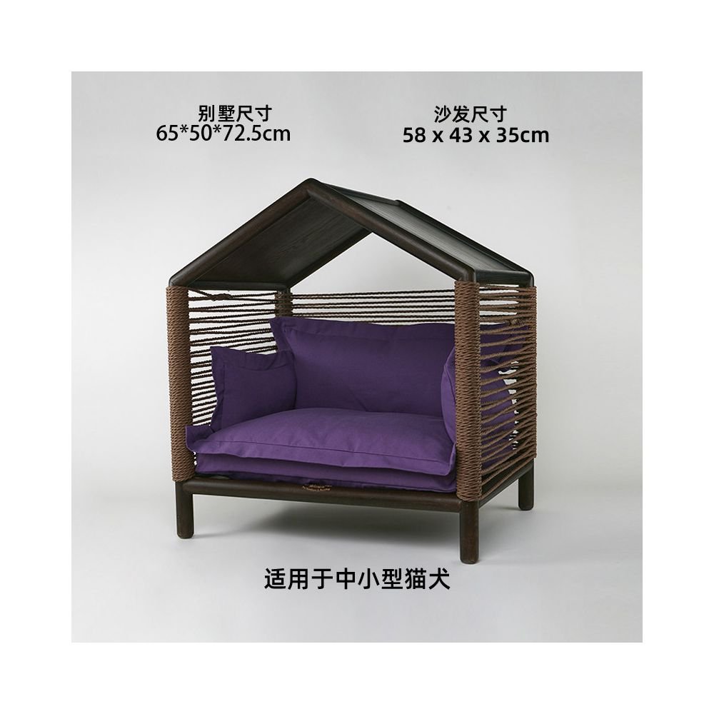 【北歐實木系列】高質感寵物沙發別墅｜多功能實木貓窩狗屋 - 吉安寵物用品