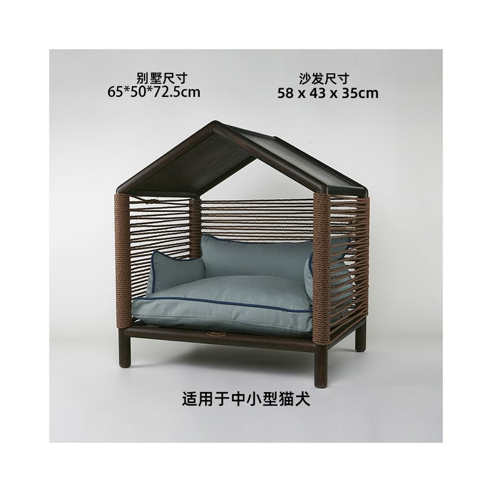 【北歐實木系列】高質感寵物沙發別墅｜多功能實木貓窩狗屋 - 吉安寵物用品