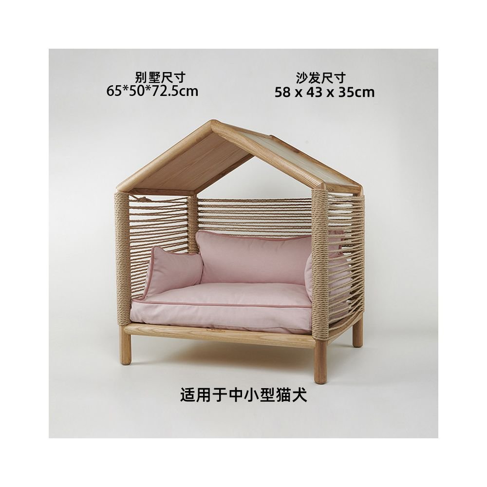 【北歐實木系列】高質感寵物沙發別墅｜多功能實木貓窩狗屋 - 吉安寵物用品