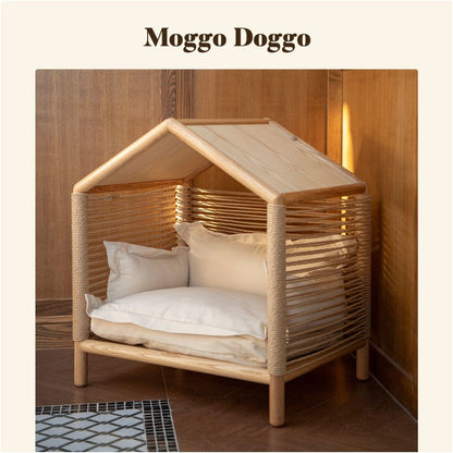【北歐實木系列】高質感寵物沙發別墅｜多功能實木貓窩狗屋 - 吉安寵物用品