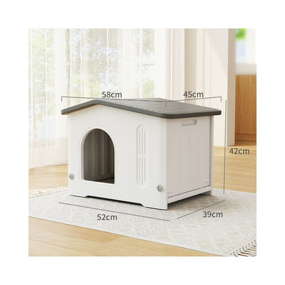 【戶外旗艦版】全機能寵物別墅｜自帶雙餐碗室內外通用狗屋 - 吉安寵物用品