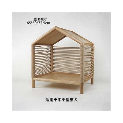 【北歐實木系列】高質感寵物沙發別墅｜多功能實木貓窩狗屋 - 吉安寵物用品