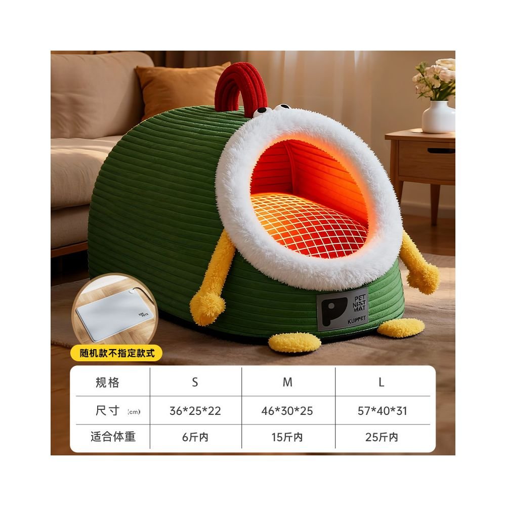 【主動恆溫版】冬季加厚加熱貓窩｜全封閉式安全感電熱貓屋 - 吉安寵物用品