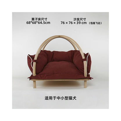 【北歐實木系列】高質感寵物沙發別墅｜多功能實木貓窩狗屋 - 吉安寵物用品
