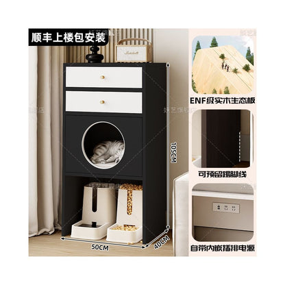 【私人客製化】一體式多功能貓櫃別墅｜防塵儲物收納櫃貓窩 - 吉安寵物用品