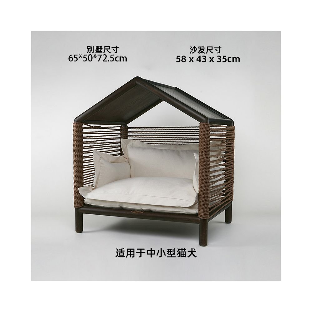 【北歐實木系列】高質感寵物沙發別墅｜多功能實木貓窩狗屋 - 吉安寵物用品