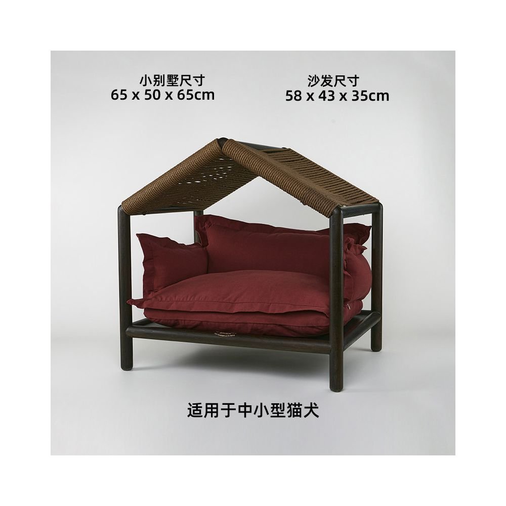 【北歐實木系列】高質感寵物沙發別墅｜多功能實木貓窩狗屋 - 吉安寵物用品