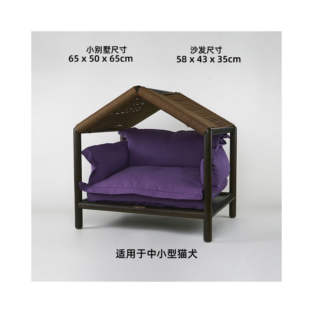 【北歐實木系列】高質感寵物沙發別墅｜多功能實木貓窩狗屋 - 吉安寵物用品