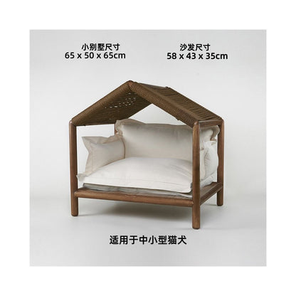 【北歐實木系列】高質感寵物沙發別墅｜多功能實木貓窩狗屋 - 吉安寵物用品