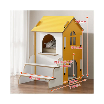 【北歐實木風】四季通用木質貓別墅｜多功能貓屋一體式貓跳台 - 吉安寵物用品