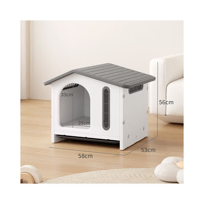 【戶外旗艦版】全機能寵物別墅｜自帶雙餐碗室內外通用狗屋 - 吉安寵物用品