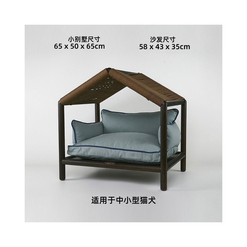 【北歐實木系列】高質感寵物沙發別墅｜多功能實木貓窩狗屋 - 吉安寵物用品
