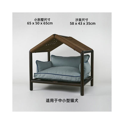 【北歐實木系列】高質感寵物沙發別墅｜多功能實木貓窩狗屋 - 吉安寵物用品