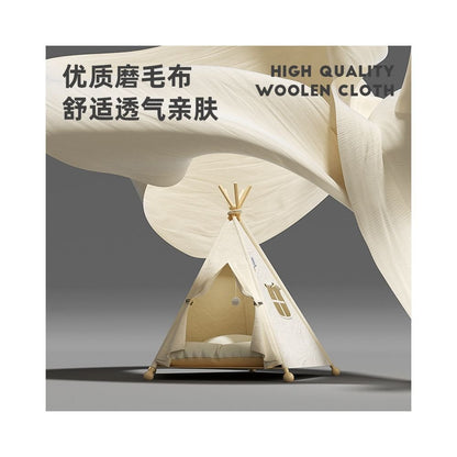 【北歐家居風】室內寵物帳篷窩｜貓咪冬季保暖半封閉睡窩 - 吉安寵物用品