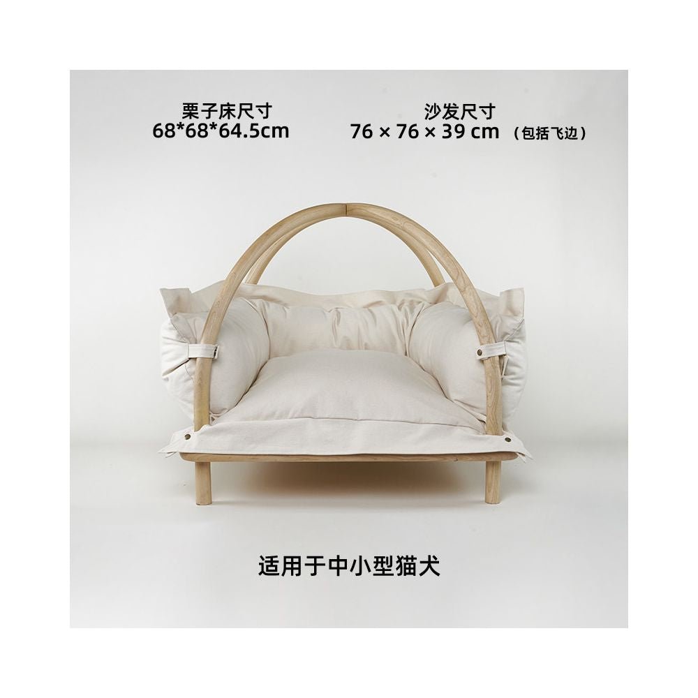 【北歐實木系列】高質感寵物沙發別墅｜多功能實木貓窩狗屋 - 吉安寵物用品