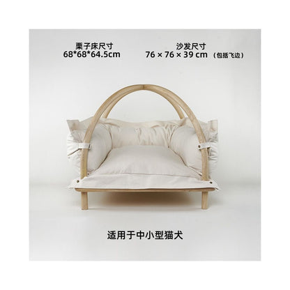 【北歐實木系列】高質感寵物沙發別墅｜多功能實木貓窩狗屋 - 吉安寵物用品