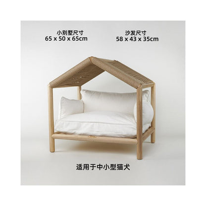 【北歐實木系列】高質感寵物沙發別墅｜多功能實木貓窩狗屋 - 吉安寵物用品