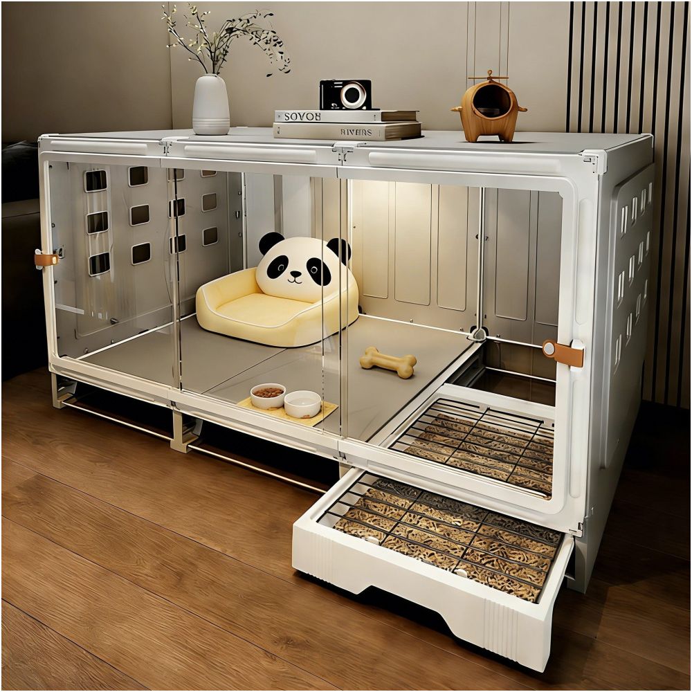 【室內豪宅款】一房一廳一衛寵物別墅｜自帶廁所分區設計狗屋 - 吉安寵物用品