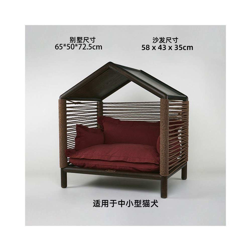 【北歐實木系列】高質感寵物沙發別墅｜多功能實木貓窩狗屋 - 吉安寵物用品