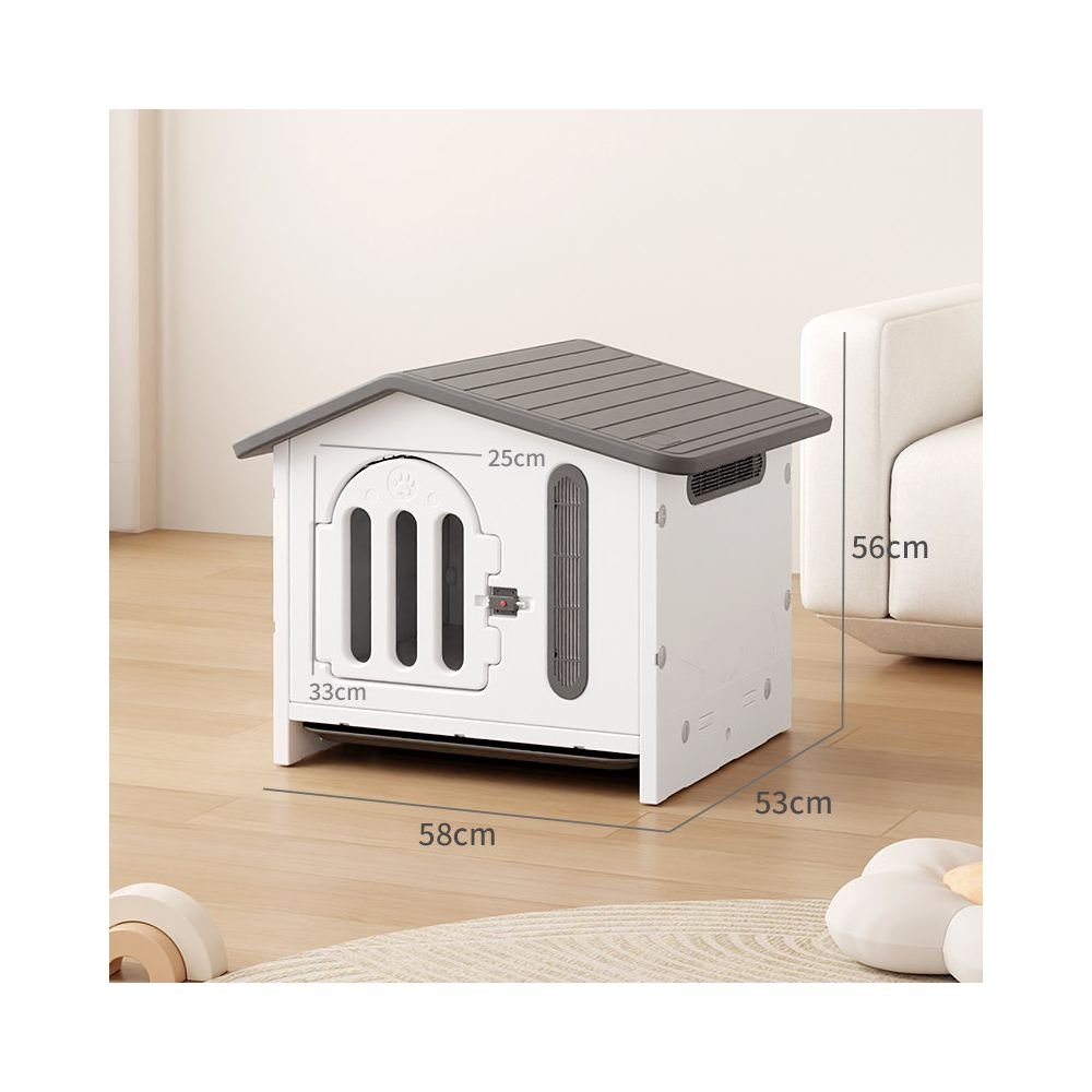 【戶外旗艦版】全機能寵物別墅｜自帶雙餐碗室內外通用狗屋 - 吉安寵物用品