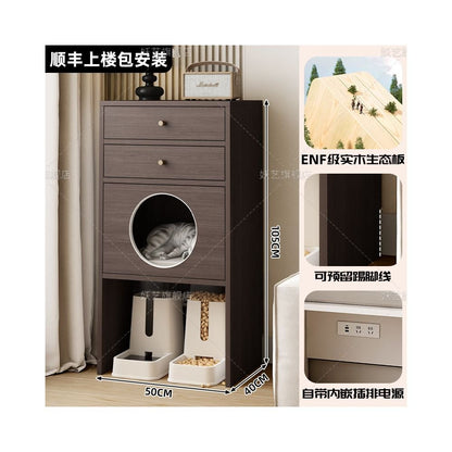 【私人客製化】一體式多功能貓櫃別墅｜防塵儲物收納櫃貓窩 - 吉安寵物用品