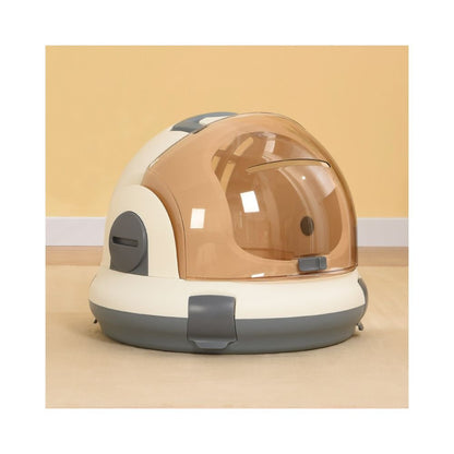 【全景大空間】寵物太空艙背包｜大容量貓狗運輸籠，手提/後背兩用航空箱，透氣防壓貓包外出籠，居家變身舒適貓窩，犬貓通用旅行箱 - 吉安宠物用品